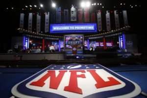 Apr 25, 2013; New York, NY, USA; A general view of the NFL shield logo and main stage before the 2013 NFL Draft at Radio City Music Hall. Credit: Jerry Lai-USA TODAY Sports