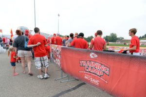 Jul 26, 2014; St. Joseph, MO, USA; Fans enter Chiefs training camp at Missouri Western State University. Credit: John Rieger-USA TODAY Sports