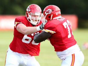 Aug. 1, 2014; St. Joseph, MO; Chiefs OT Ryan McKee (66) during position drills at training camp. Photo used with permission from Chiefs PR. Credit: KCChiefs.com 