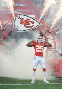 Dec 1, 2013; Kansas City, MO, USA; Chiefs strong safety Eric Berry (29) during pregame introductions at Arrowhead Stadium. Credit: Denny Medley-USA TODAY Sports