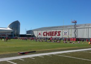 Nov. 5, 2014; Kansas City, MO; General view of players going through stretching during opening segment of practice. Credit: Teope
