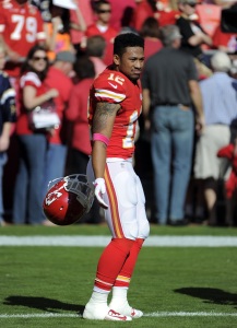 Oct 26, 2014; Kansas City, MO; Chiefs wide receiver Albert Wilson (12) before the game against the St. Louis Rams at Arrowhead Stadium. Credit: John Rieger-USA TODAY Sports