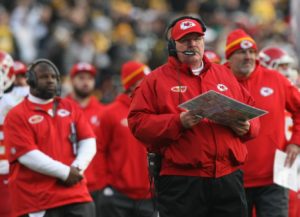 Dec 21, 2014; Pittsburgh, PA; Chiefs coach Andy Reid on the sidelines against the Steelers during the second half at Heinz Field. Credit: Jason Bridge-USA TODAY Sports