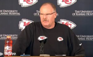 April 20, 2015; Kansas City, MO; Screen grab of Chiefs coach Andy Reid addressing the media on the first day of the offseason workout program. Credit: KCChiefs.com