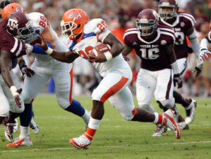 Sept. 7, 2013; College Station, TX; Sam Houston State Bearkats running back Keshawn Hill (26) against the Texas A&M Aggies at Kyle Field. Credit: Troy Taormina-USA TODAY Sports 