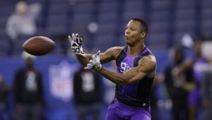 Mississippi State defensive back Justin Cox runs a drill at the NFL football scouting combine in Indianapolis, Monday, Feb. 23, 2015. (AP Photo/David J. Phillip)