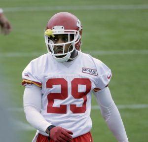 July 29, 2015; St. Joseph, MO; Chiefs strong safety Eric Berry (29) returns to the practice field for the first time in eight months. (AP Photo/Charlie Riedel)