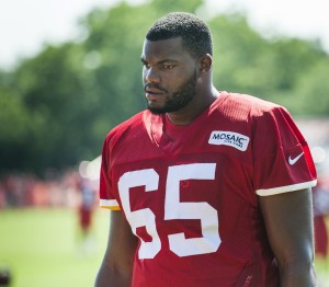Aug. 2, 2014; St. Joseph, MO: Chiefs offensive tackle Tavon Rooks between drills at training camp at Missouri Western State University. (Emily DeShazer/The Topeka Capital-Journal)