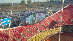 Oct. 25, 2015; Kansas City, MO; General view from the press box before the Week 7 game between the Steelers and Chiefs. (Credit: Teope)