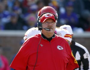 Oct. 18, 2015; Minneapolis; Chiefs head coach Andy Reid on the sidelines during the first half against the Vikings at TCF Bank Stadium. (AP Photo/Ann Heisenfelt)