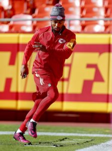 Oct. 11, 2015; Kansas City, MO; Chiefs rookie cornerback Steven Nelson warms up before the game against the Pittsburgh Steelers at Arrowhead Stadium. (Chris Neal/The Topeka Capital-Journal)
