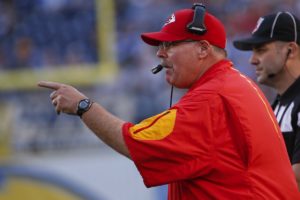 Nov. 22, 2015; San Diego; Chiefs head coach Andy Reid on the sidelines during the second half against the Chargers at Qualcomm Stadium. (AP Photo/Lenny Ignelzi)