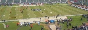 Dec. 6, 2015; Oakland; General pregame view of the field from the press box at O.Co. Coliseum. 