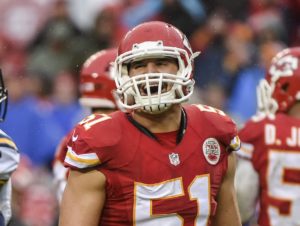 Dec. 13, 2015; Kansas City, MO; Chiefs outside linebacker Frank Zombo (51) during the second half against the San Diego Chargers at Arrowhead Stadium. (AP Photo/Reed Hoffmann)