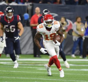 Jan. 9, 2016; Houston; Kansas City Chiefs wide receiver Jeremy Maclin (19) during the second half against the Texans at NRG Stadium. (AP Photo/Eric Christian Smith)