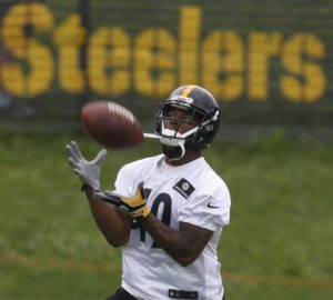 July 27, 2014, Latrobe, PA; Then-Pittsburgh Steelers wide receiver Kashif Moore (19) during training camp. (AP Photo/Keith Srakocic)