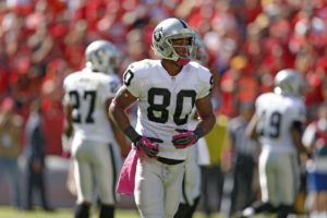 Oct. 13, 2013; Kansas City, MO; Oakland Raiders wide receiver Rod Streater (80) during the first half against the Chiefs at Arrowhead Stadium. (AP Photo/Ed Zurga)