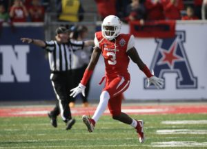 Dec. 25, 2015; Houston; Houston cornerback William Jackson III (3) reacts after a second-half play during the American Athletic Conference Championship game. (AP Photo/David J. Phillip)