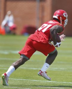 May 7, 2016; Kansas City, MO; Chiefs WR Tyreek Hill goes through drills during rookie minicamp at the team's training facility. (Chris Neal/The Topeka Capital-Journal)