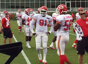Kansas City Chiefs linebacker Tamba Hali joined his teammates for practice the first during the preseason at the team's facility in Kansas City, Mo. (Photo: Matt Derrick, ChiefsDigest.com)