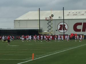 The Kansas City Chiefs hit the field for the first preseason practice at the team's facility in Kansas City, Mo. Aug. 23, 2016 (Photo: Matt Derrick, ChiefsDigest.com)