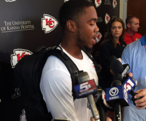 Cornerback Kenneth Acker, the Chiefs' newest addition, answered questions from the media at the team's facility in Kansas City, Mo. Aug. 29, 2016 (Photo: Matt Derrick, ChiefsDigest.com)