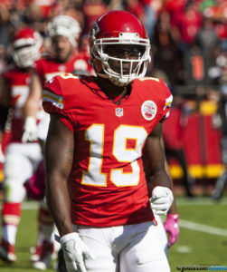 Kansas City Chiefs wide receiver Jeremy Maclin checks in with the sideline during the team's 27-21 win over the New Orleans Saints at Arrowhead Stadium on Oct. 23, 2016. (Nick Tre. Smith/Special to The Topeka Capital-Journal)