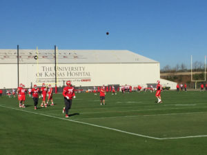 The Kansas City Chiefs work out ahead of their upcoming game against the Jacksonville Jaguars during practice at the team's training complex on Nov. 4, 2016. (Photo by Matt Derrick, ChiefsDigest.com)