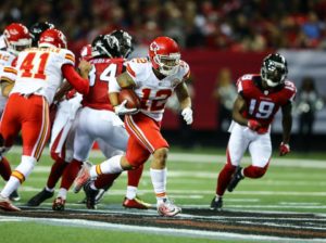 Kansas City Chiefs wide receiver Albert Wilson takes a fake punt for a 55-yard touchdown run during the team's 29-28 win over the Atlanta Falcons at the Georgia Dome Dec. 4, 2016. (Photo courtesy Chiefs PR, Chiefs.com)